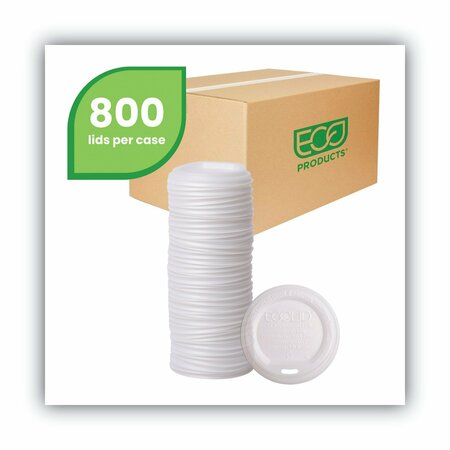 Eco-Products EcoLid Renew/Compost Hot Cup Lid, PLA, Fits 10-20 oz Hot Cups, PK800 PK EP-ECOLID-W